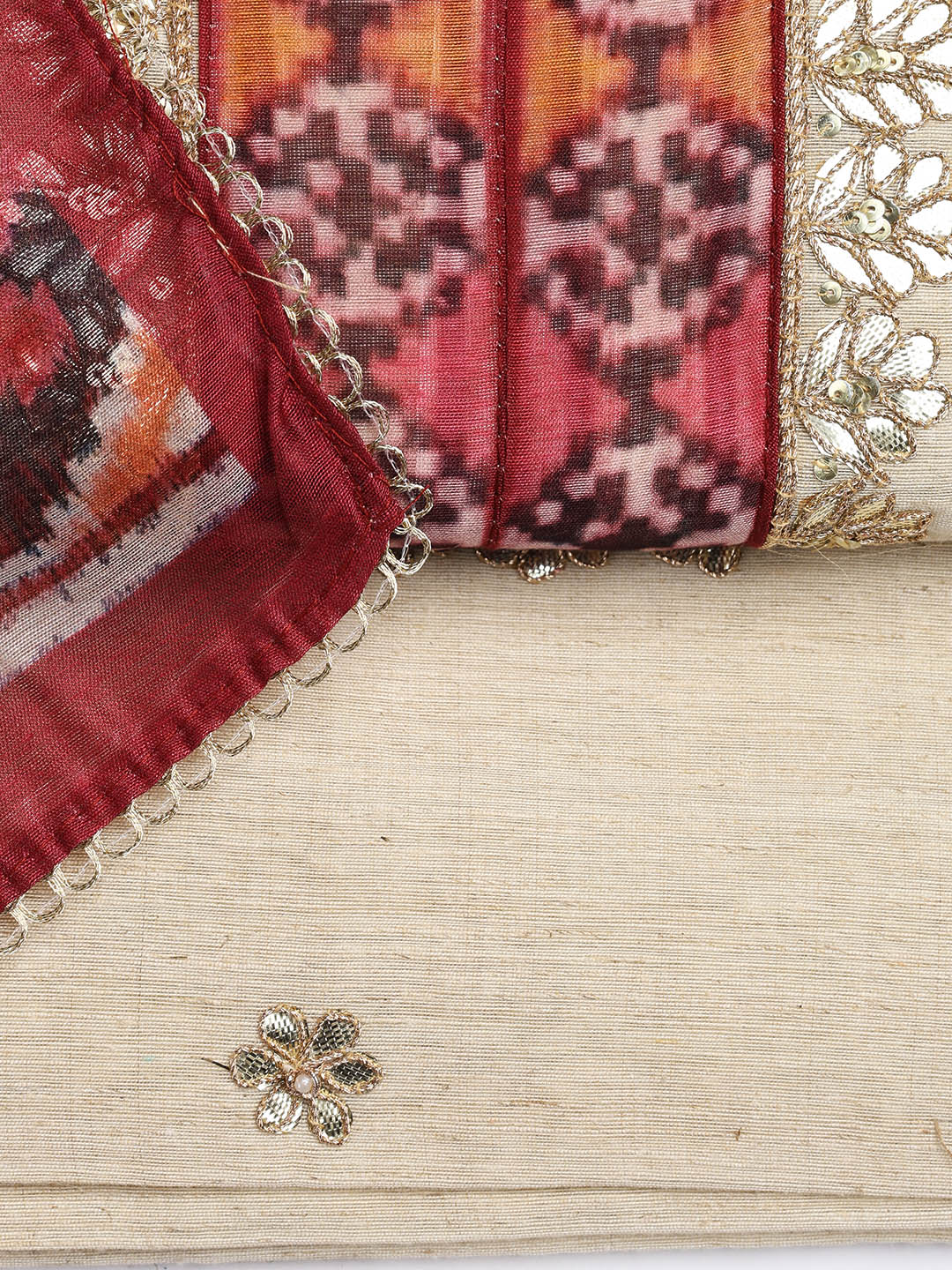 Printed Linen Unstitched Suit With Dupatta