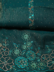 Embroidered Chinon Unstitched Suit With Dupatta