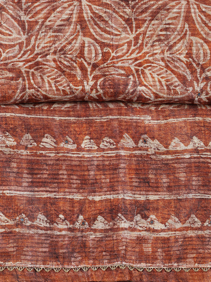 Printed Chanderi Unstitched Suit Piece With Dupatta