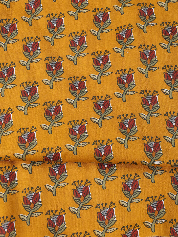 Printed Cotton Blend Unstitched Suit With Dupatta