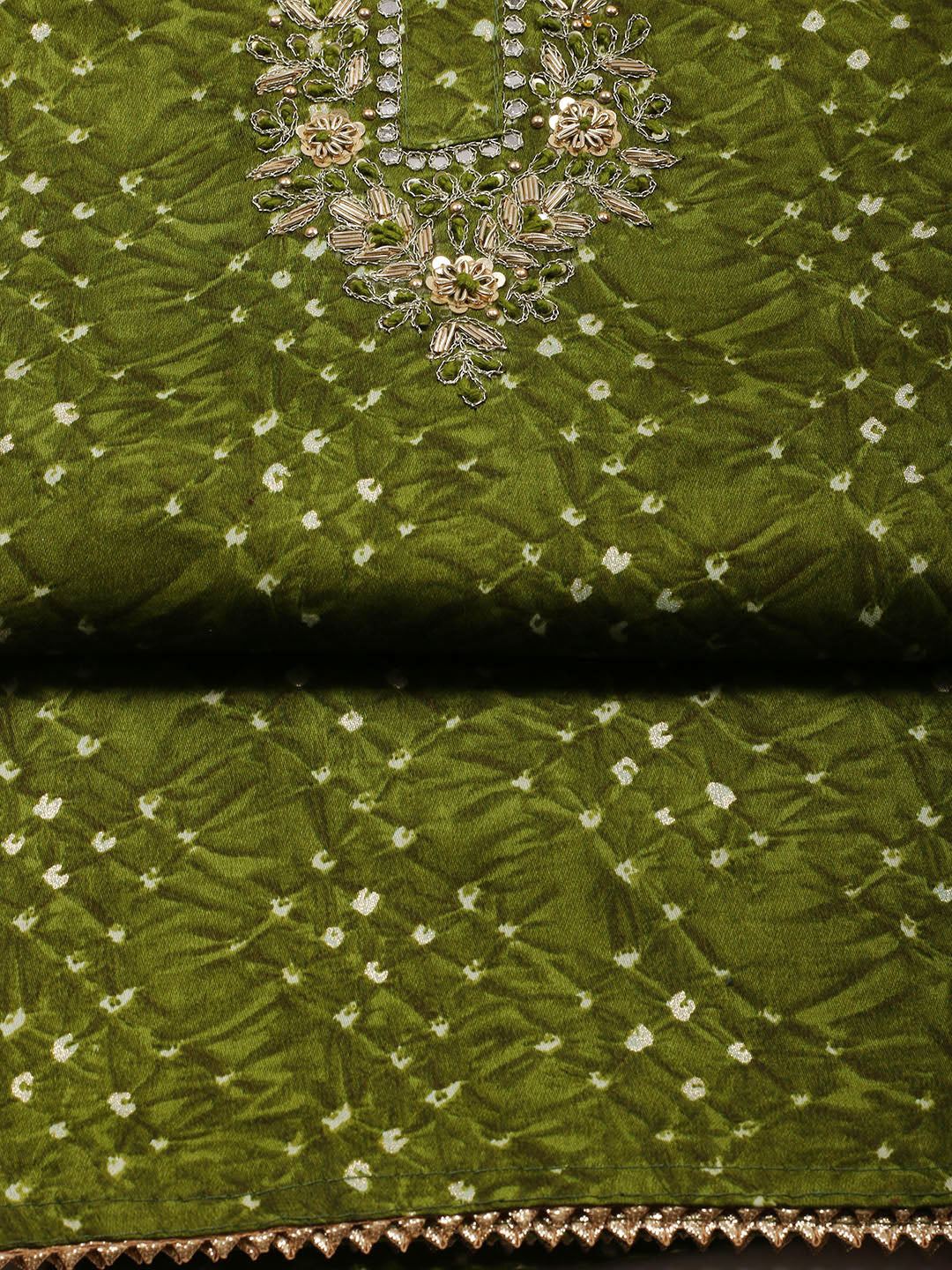 Neck Patti Cotton Blend Unstitched Suit Piece With Dupatta
