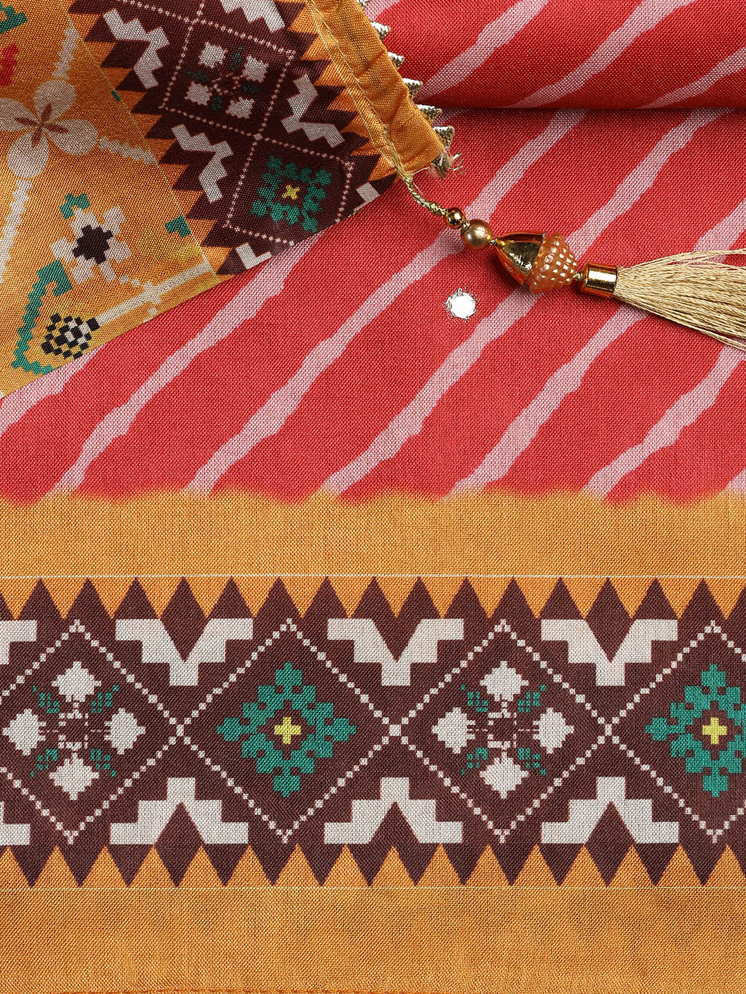Cotton Blend Unstitched Suit Piece With Dupatta