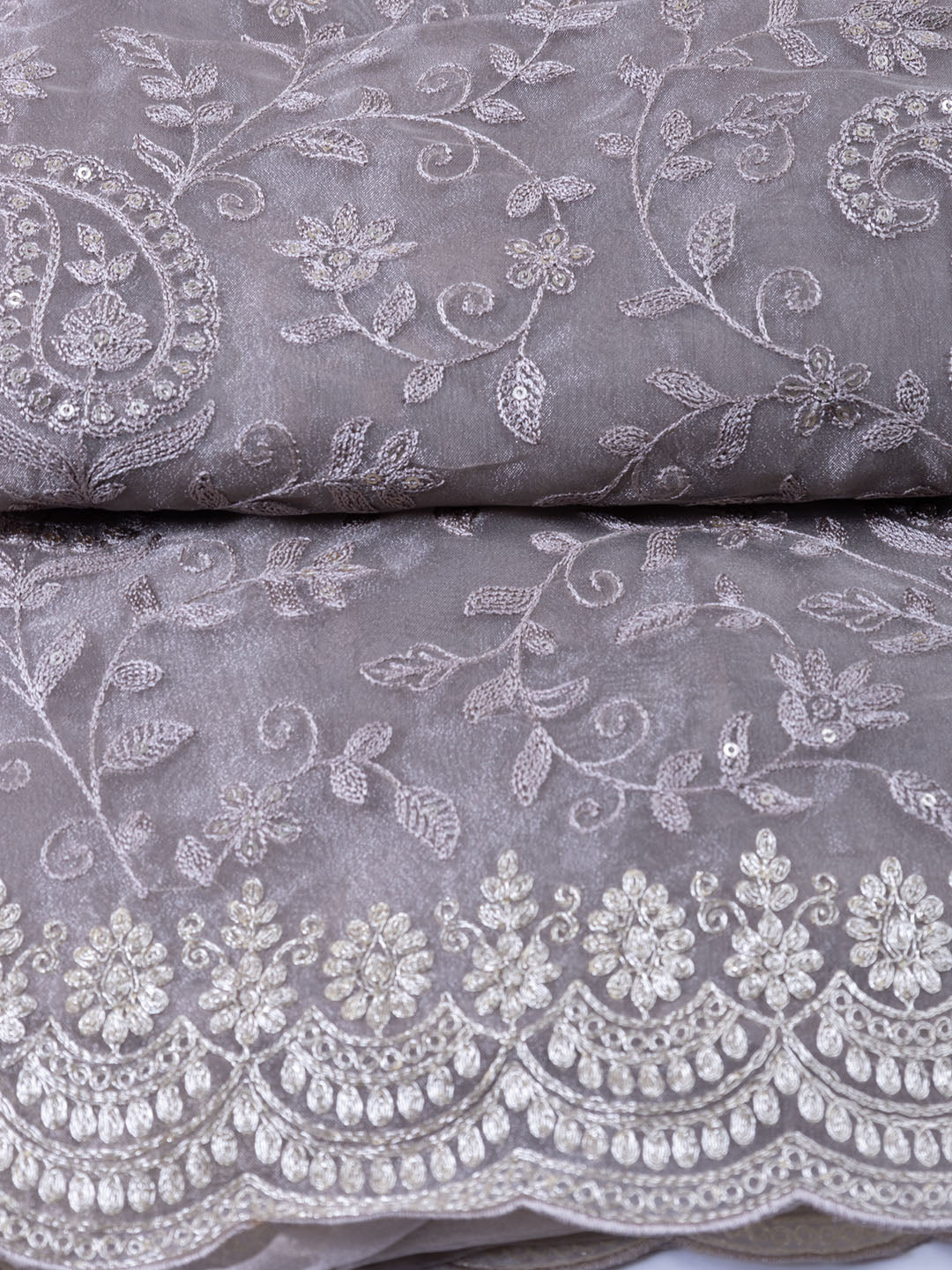 Embroidered Organza Unstitched Suit With Dupatta
