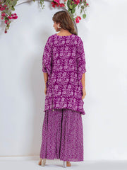 Floral Printed Muslin Kurta With Palazzo