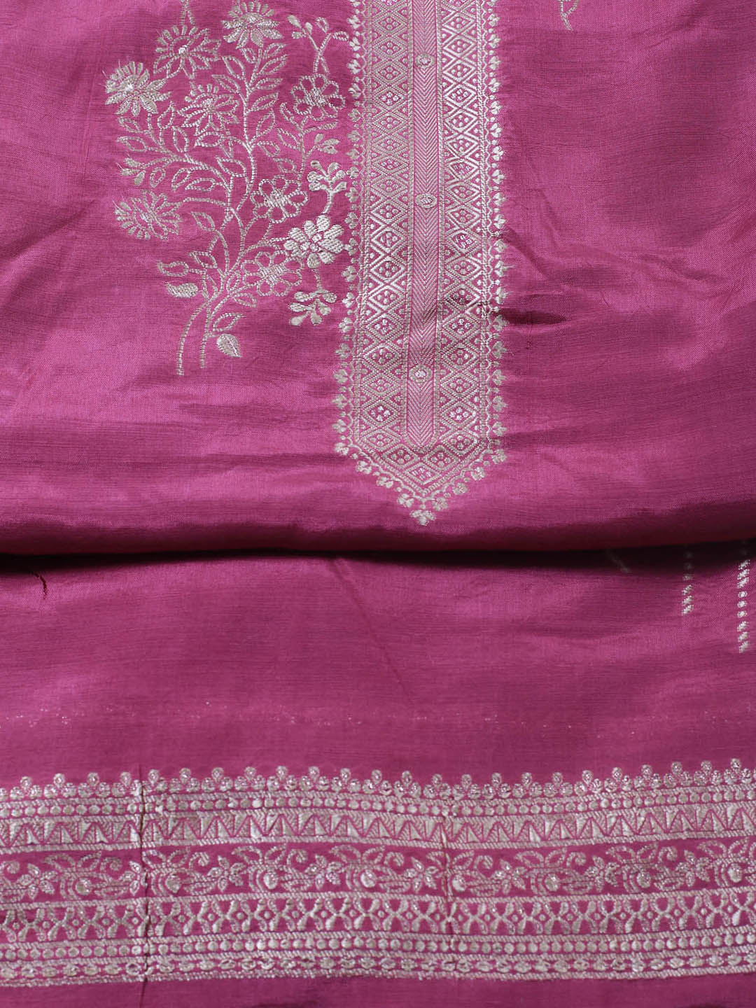 Zardozi Art Silk Unstitched Suit Piece With Dupatta