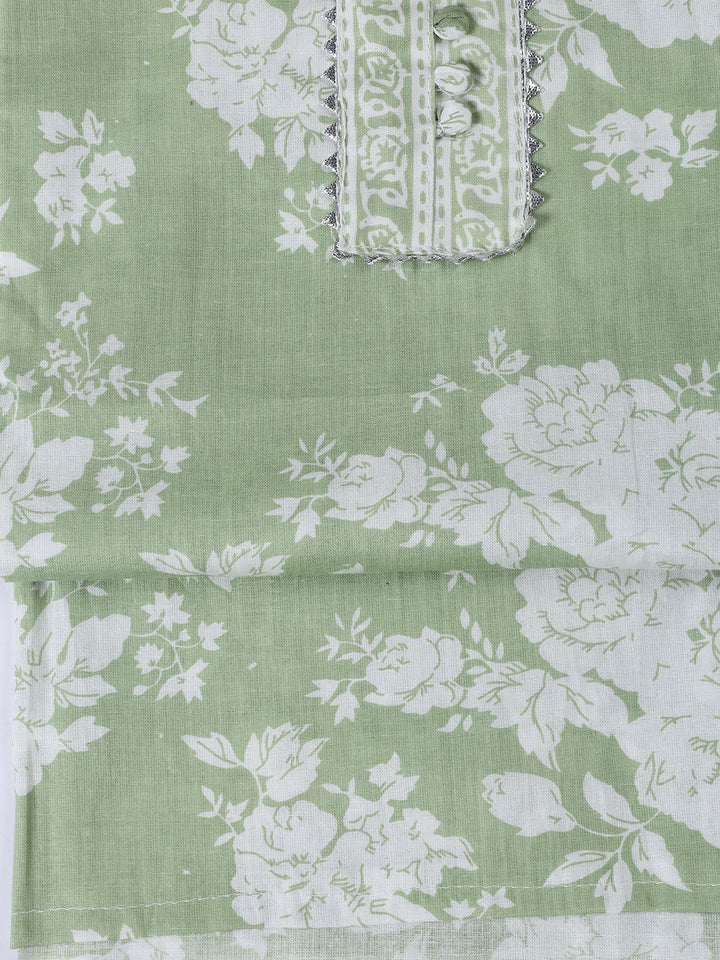 Neck Patti Cotton Blend Unstitched Suit With Dupatta