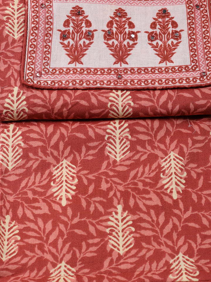Neck Embroidered Cotton Blend Unstitched Suit With Dupatta