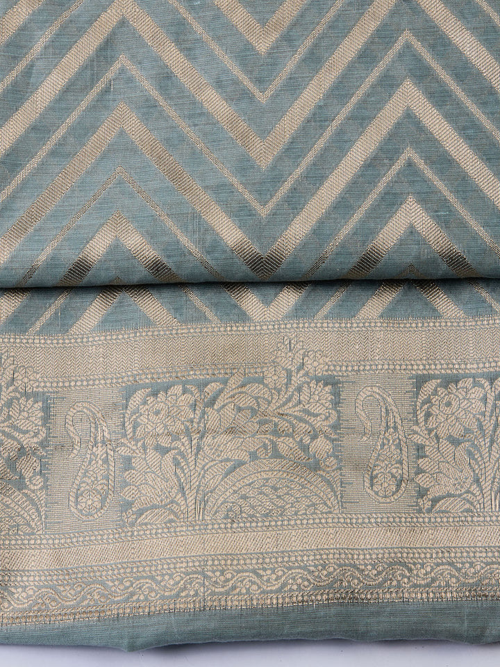 Woven Chanderi Unstitched Suit With Dupatta