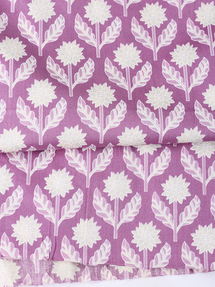 Printed Cotton Blend Unstitched Suit With Dupatta