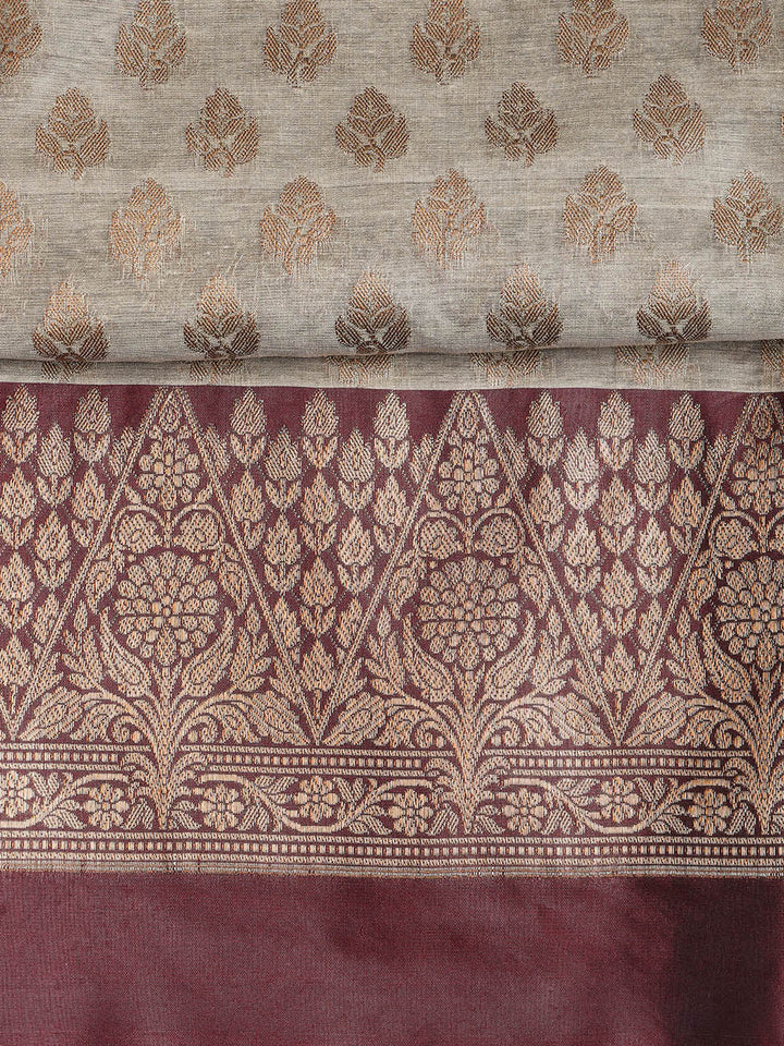 Woven Chanderi Unstitched Suit With Dupatta