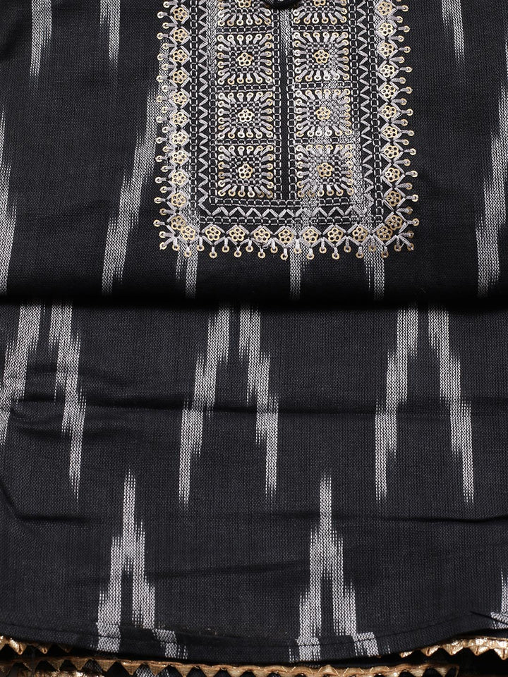 Neck Embroidered Cotton Blend Unstitched Suit Piece With Dupatta