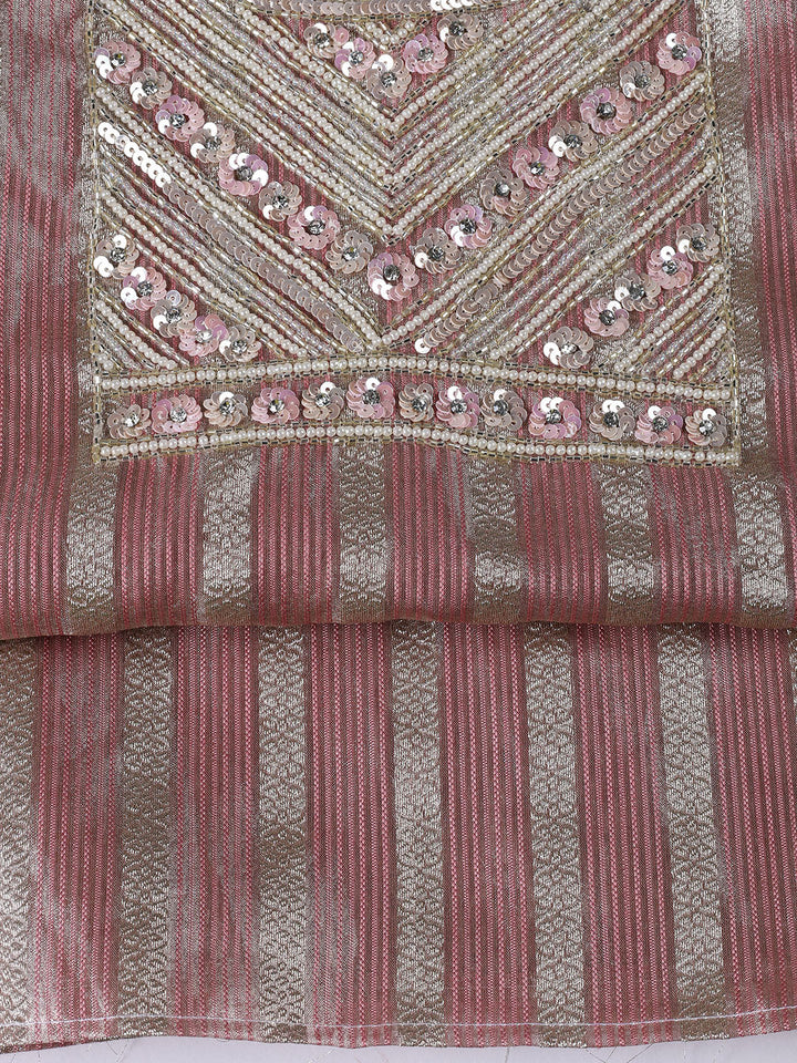Neck Embroidered Tissue Unstitched Suit With Dupatta