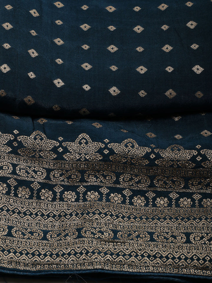 Woven Chanderi Unstitched Suit Piece With Dupatta