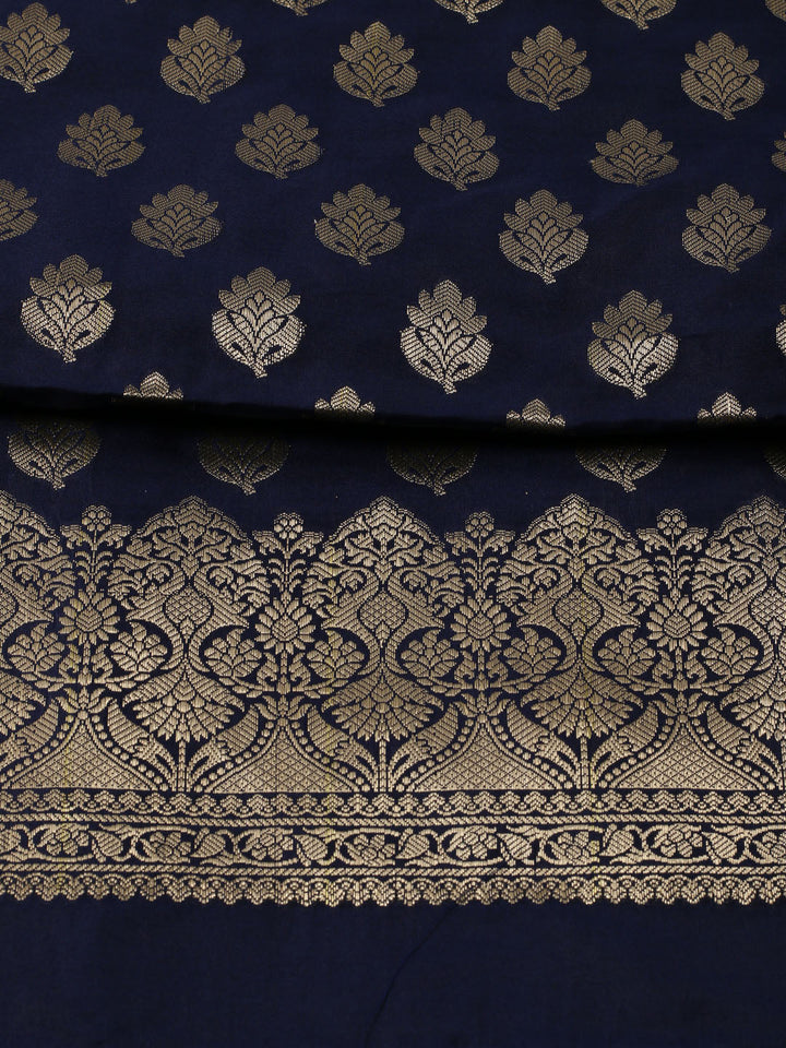 Woven Banarasi Chanderi Unstitched Suit With Dupatta
