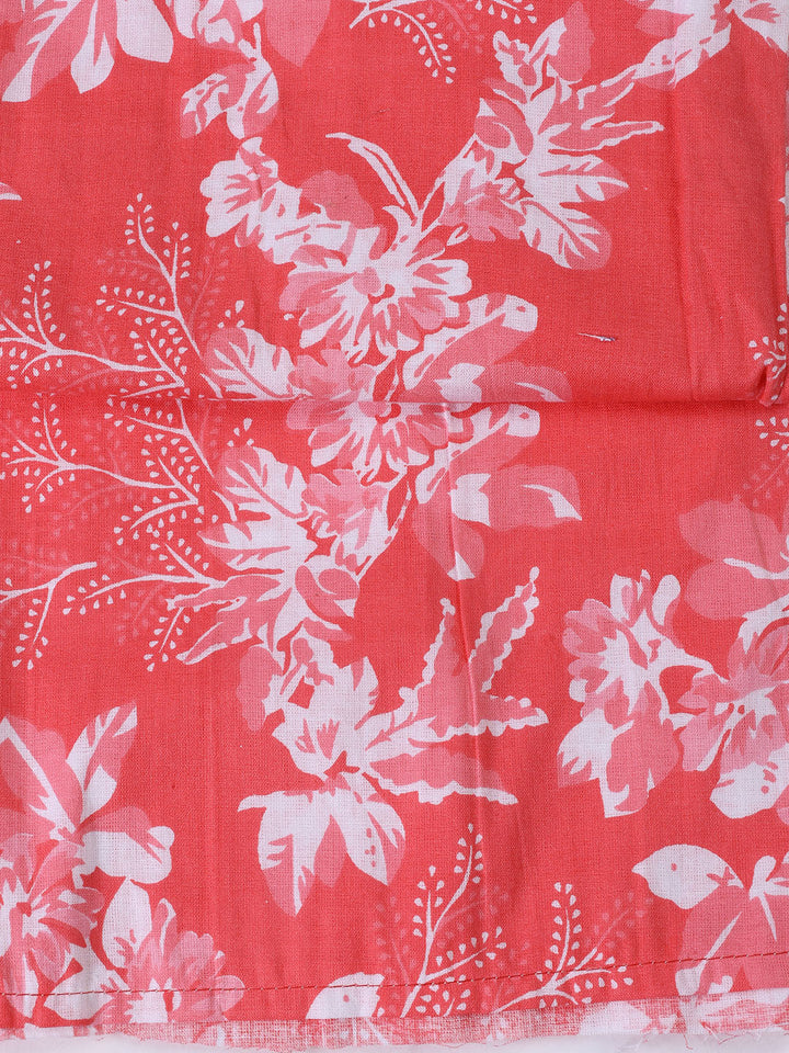 Printed Cotton Blend Unstitched Suit With Dupatta
