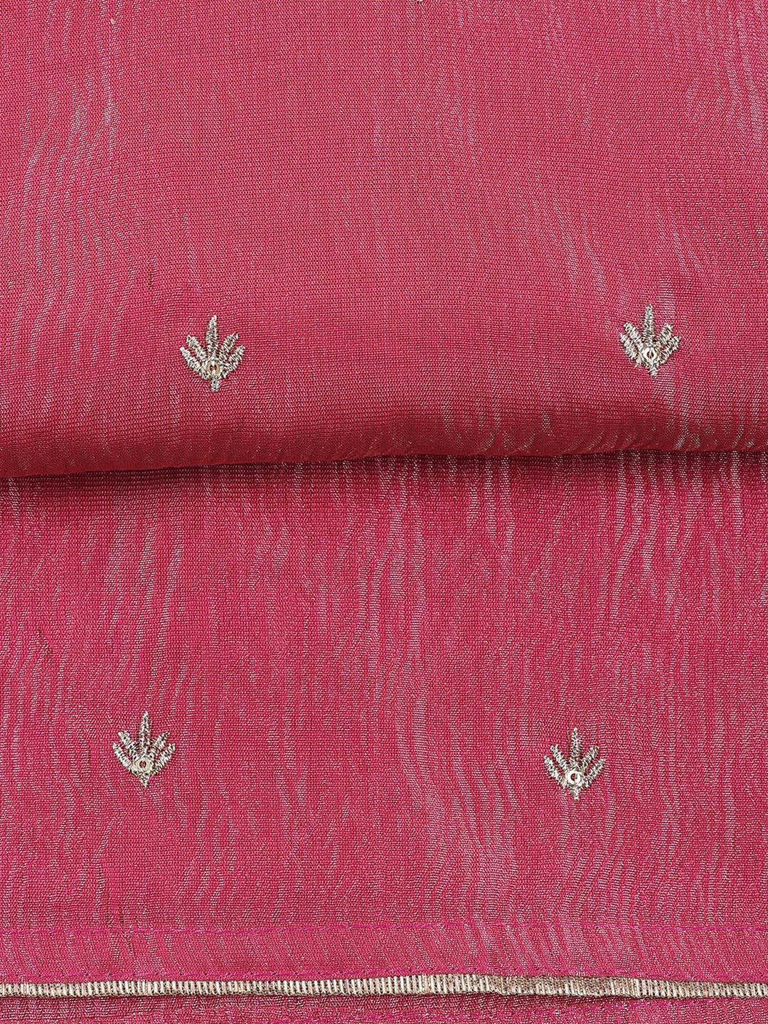 Neck Embroidered Tissue Unstitched Suit Piece With Dupatta