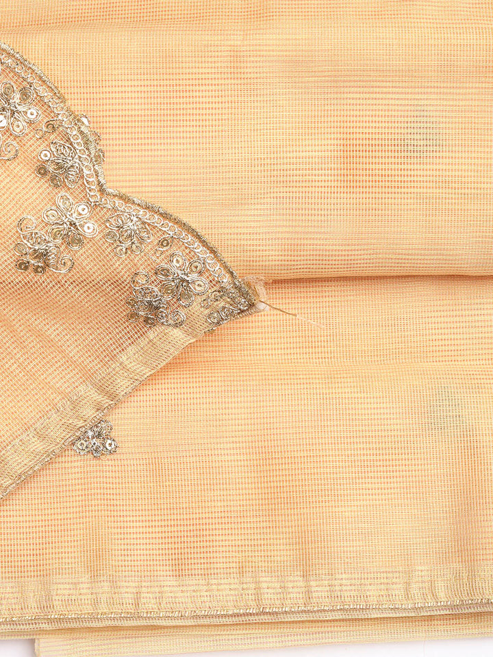 Embroidered Cotton Blend Unstitched Suit Piece With Dupatta