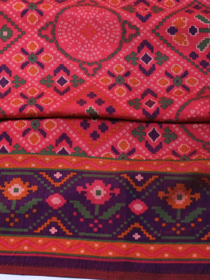 Art Silk Unstitched Suit Piece With Dupatta