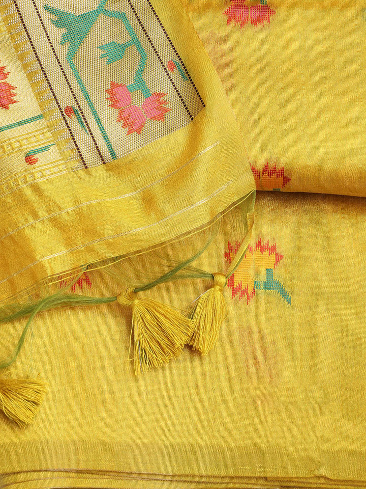 Woven Chanderi Unstitched Suit Piece With Dupatta
