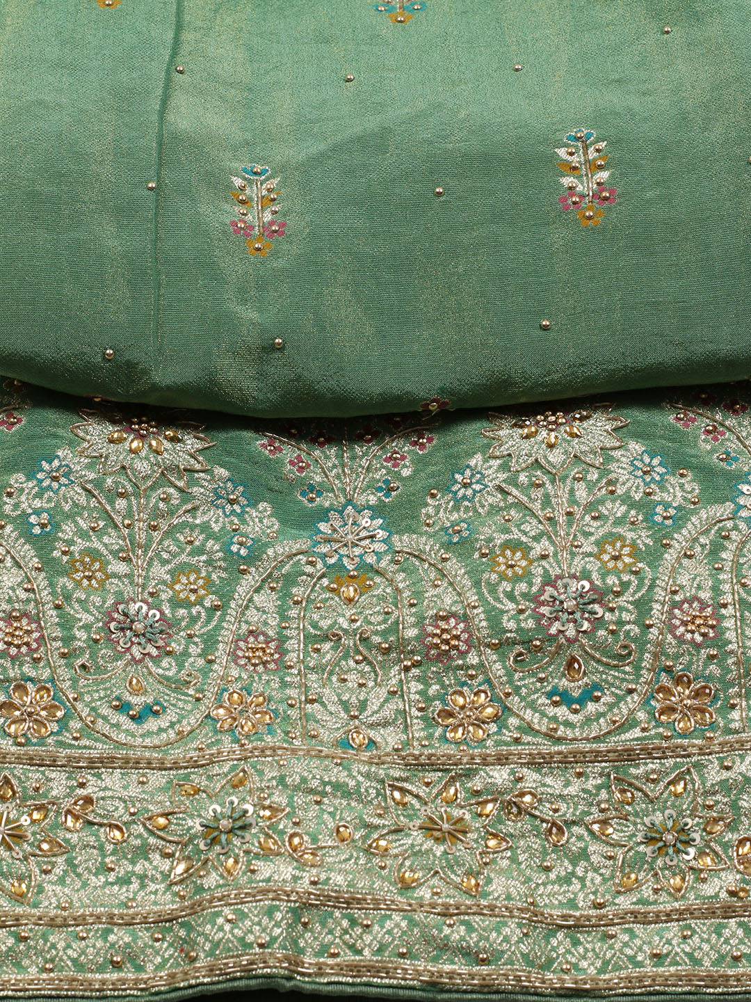 Woven Tissue Unstitched Suit Piece With Dupatta