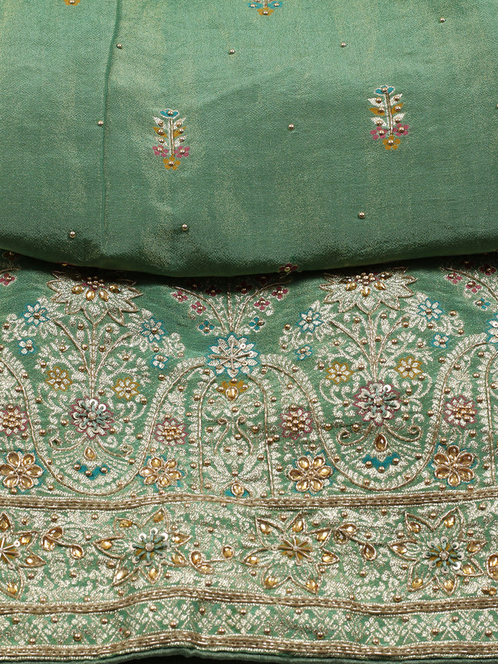 Woven Tissue Unstitched Suit Piece With Dupatta
