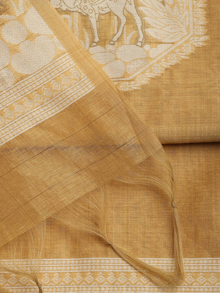 Woven Chanderi Unstitched Suit With Dupatta
