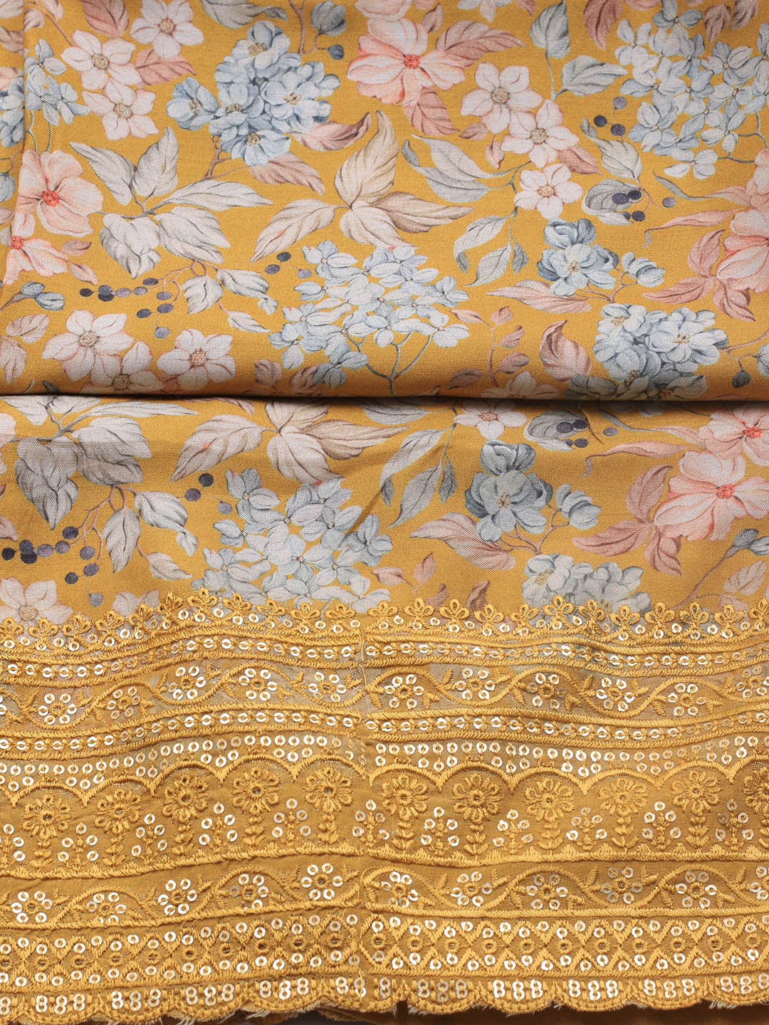 Printed Muslin Unstitched Suit With Dupatta