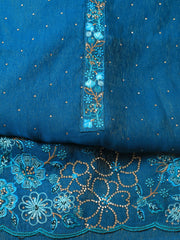 Embroidered Chinon Unstitched Suit With Dupatta