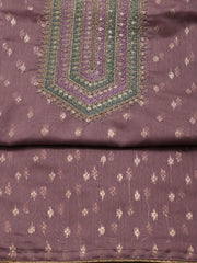 Neck Embroidered Unstitched Suit With Dupatta