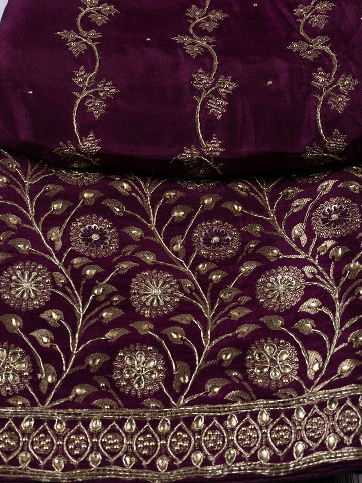 Woven Art Silk Unstitched Suit Piece With Dupatta
