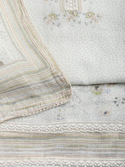 Printed Cotton Blend Unstitched Suit With Dupatta
