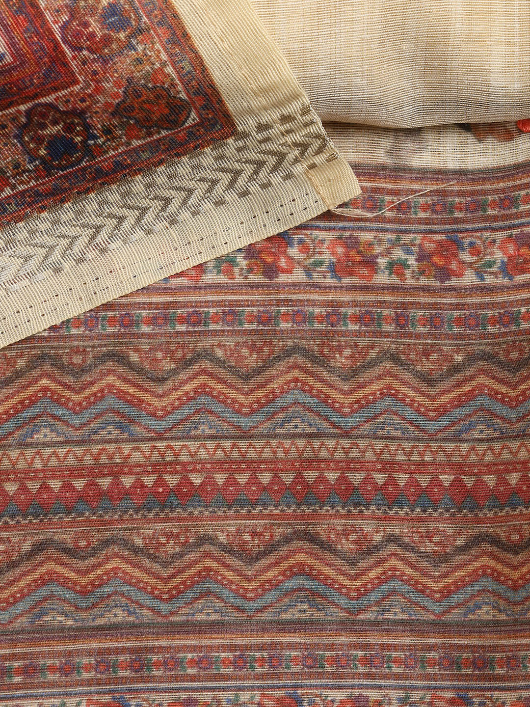 Printed Chanderi Unstitched Suit Piece With Dupatta