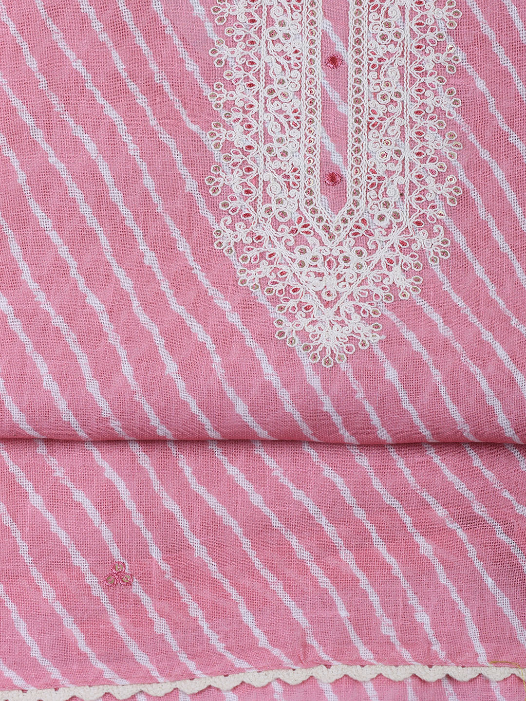 Floral Printed Linen Unstitched Suit With Dupatta