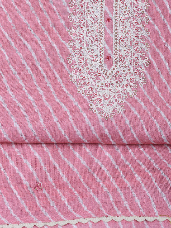 Floral Printed Linen Unstitched Suit With Dupatta
