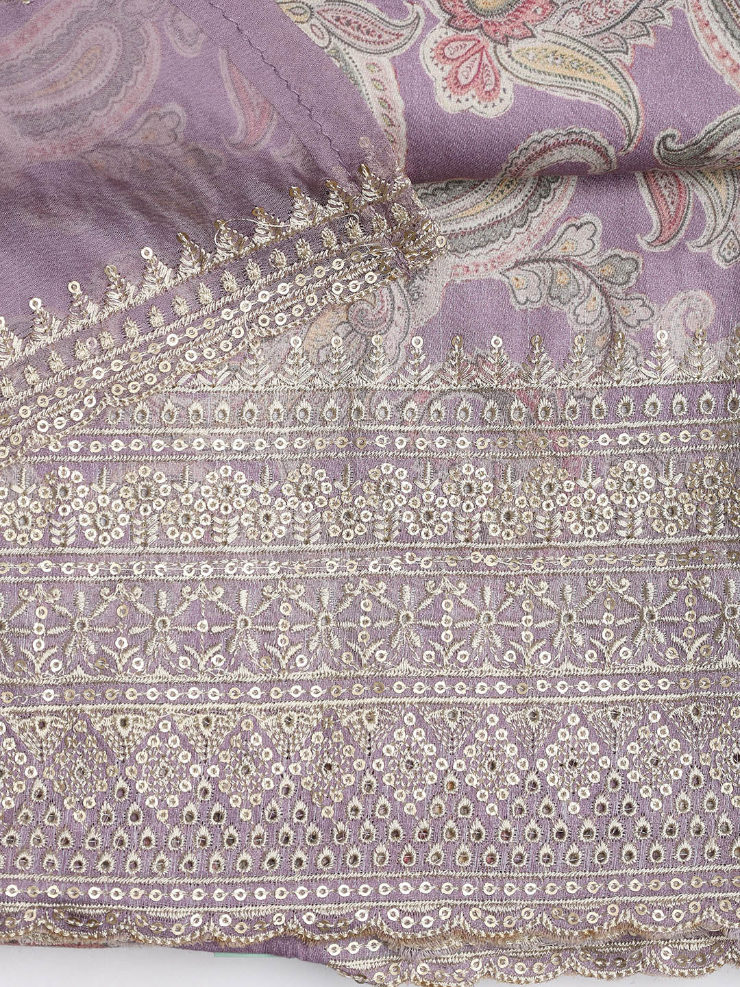 Embroidered Muslin Unstitched Suit With Dupatta