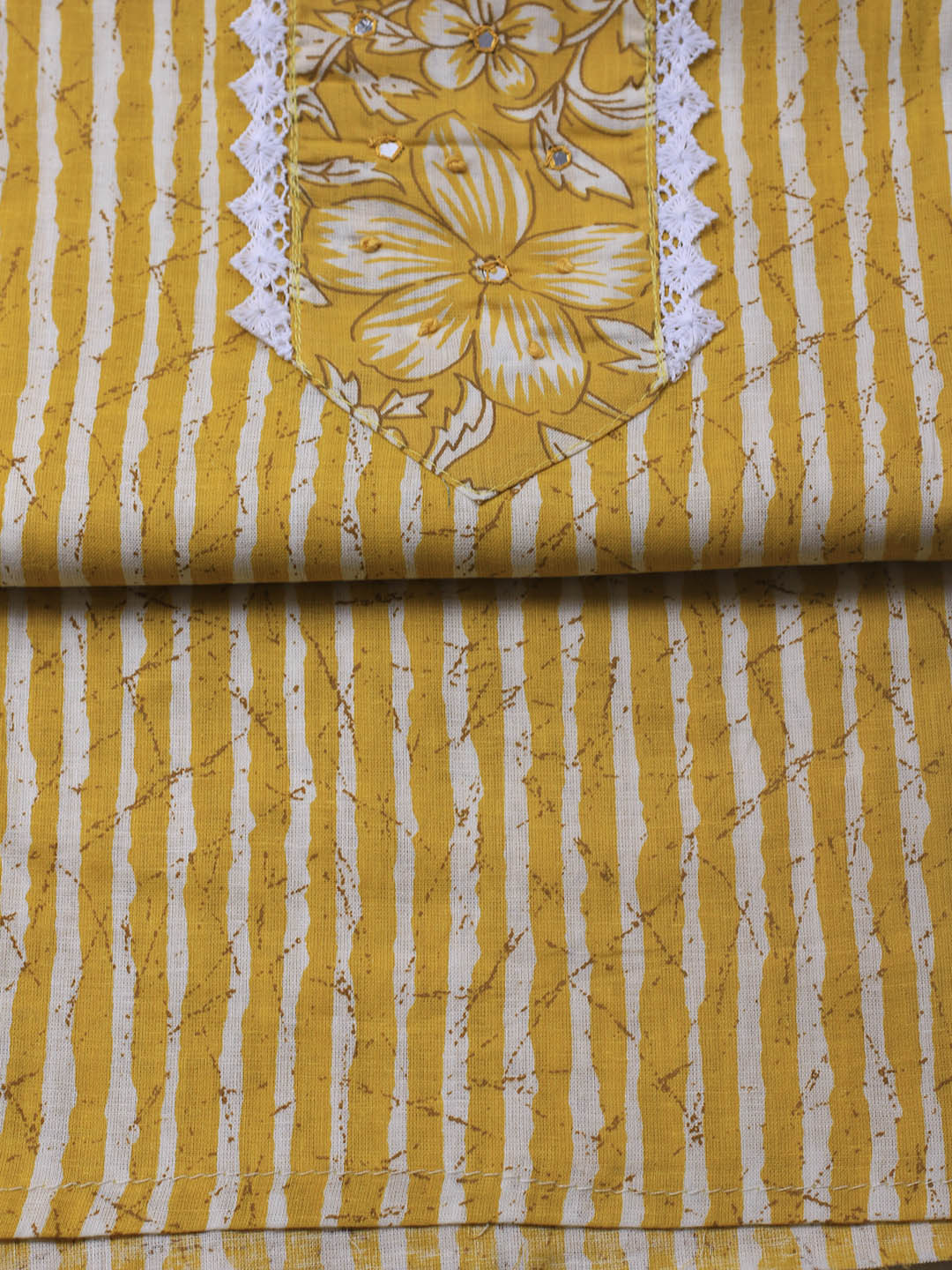 Printed Cotton Blend Unstitched Suit With Dupatta