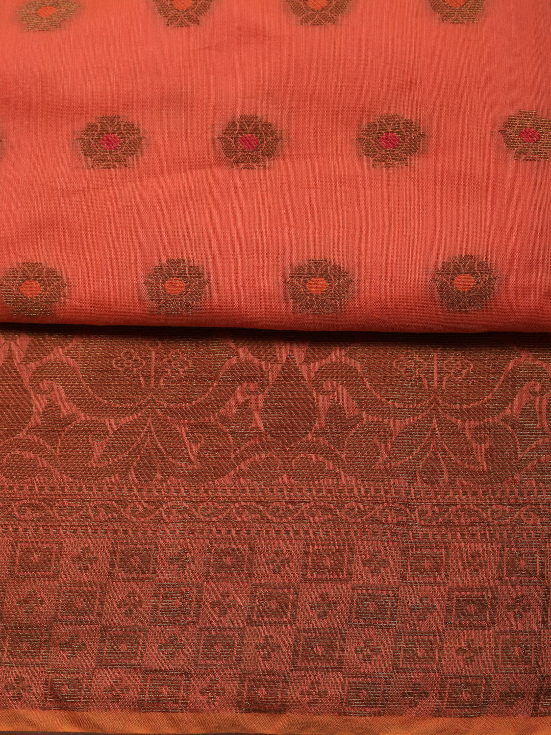 Woven Design Chanderi Unstitched Suit With Pant &amp; Dupatta