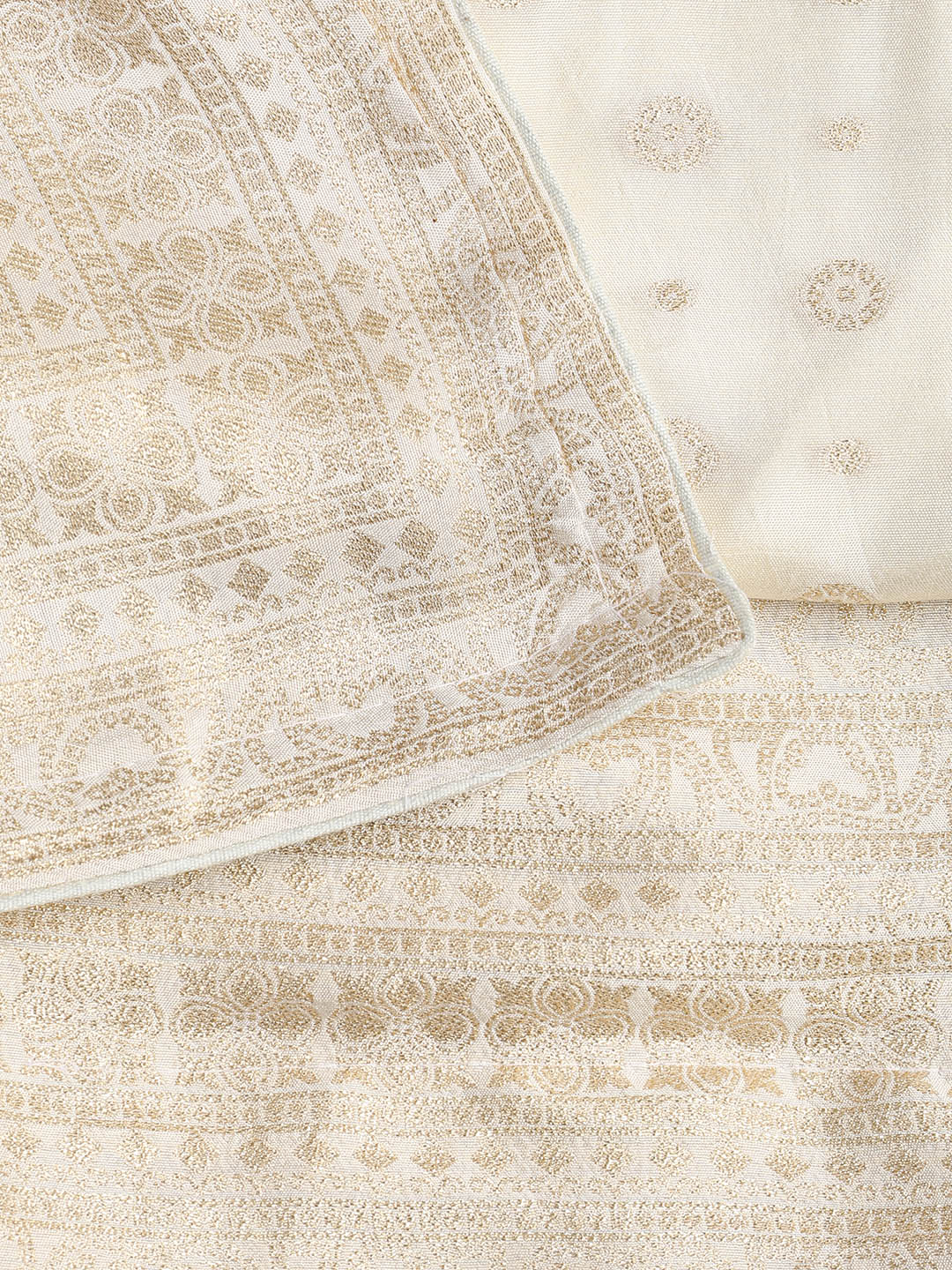 Embroidered Art Silk Unstitched Suit Piece With Dupatta