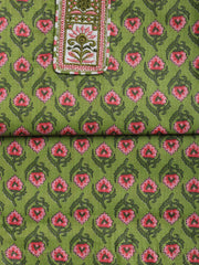 Printed Cotton Blend Unstitched Suit With Dupatta