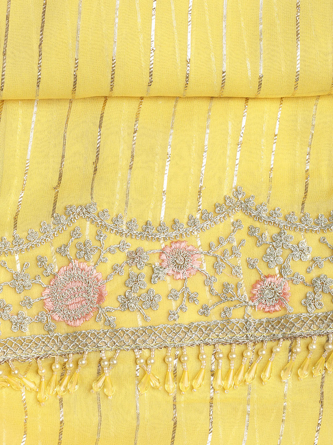 Embroidered Georgette Unstitched Suit Piece With Dupatta