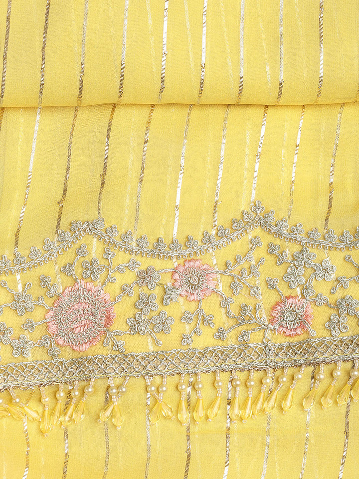 Embroidered Georgette Unstitched Suit Piece With Dupatta