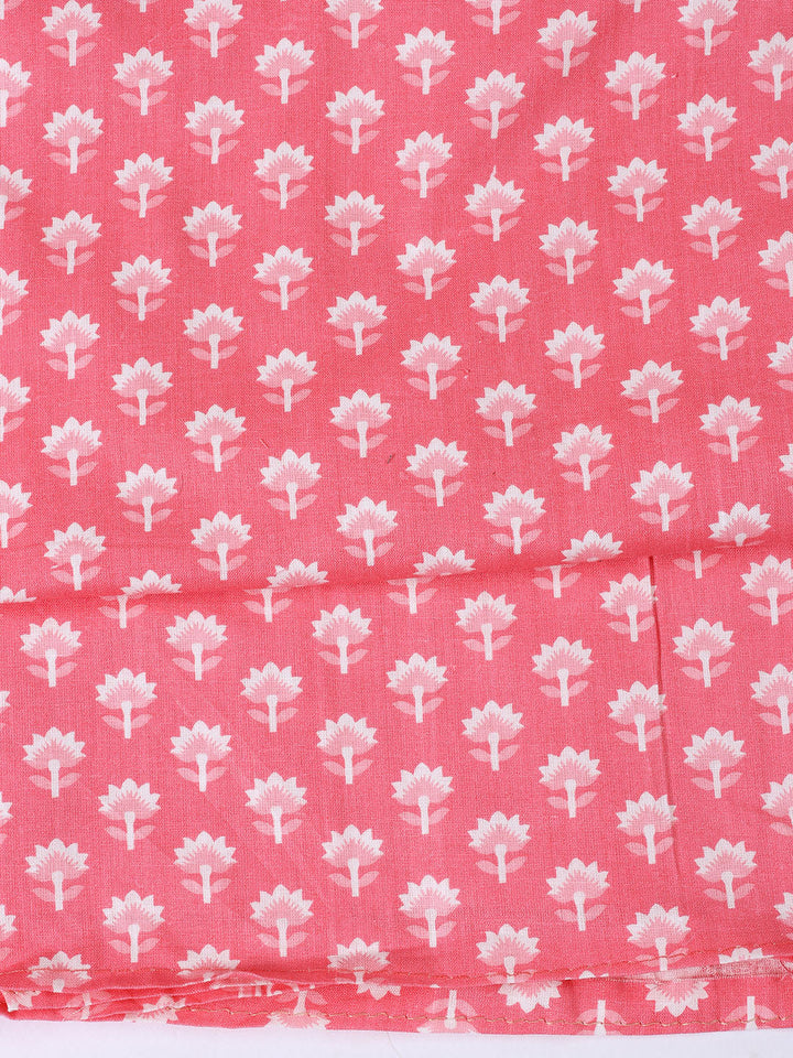 Neck Patti Cotton Blend Unstitched Suit With Dupatta