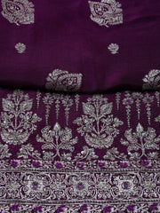 Woven Art Silk Unstitched Suit Piece With Dupatta