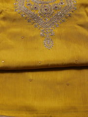 Neck Embroidered Chanderi Unstitched Suit Piece With Dupatta