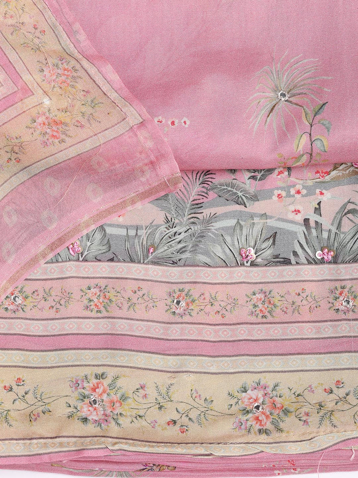 Printed Muslin Unstitched Suit With Dupatta