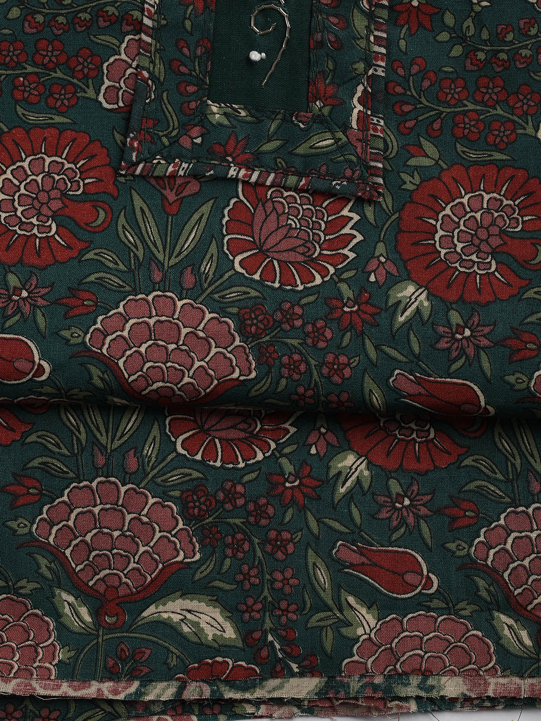 Printed Cotton Blend Unstitched Suit With Dupatta