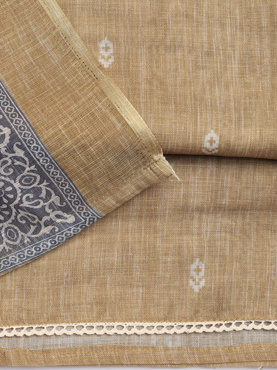 Neck Embroidered Chanderi Unstitched Suit Piece With Dupatta