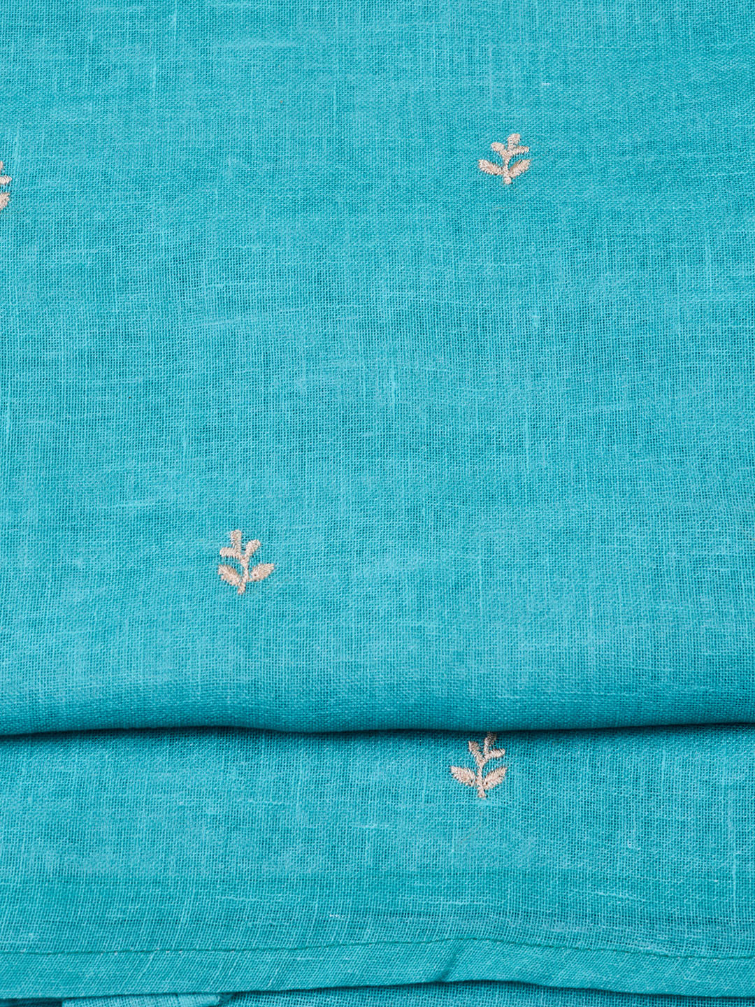Neck Embroidered Cotton Blend Unstitched Suit With Dupatta