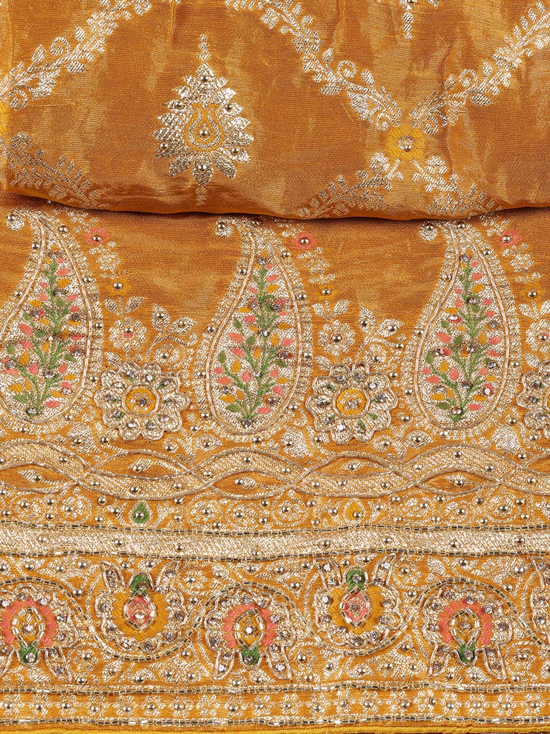 Woven Tissue Unstitched Suit Piece With Dupatta
