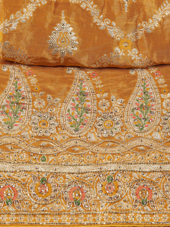 Woven Tissue Unstitched Suit Piece With Dupatta